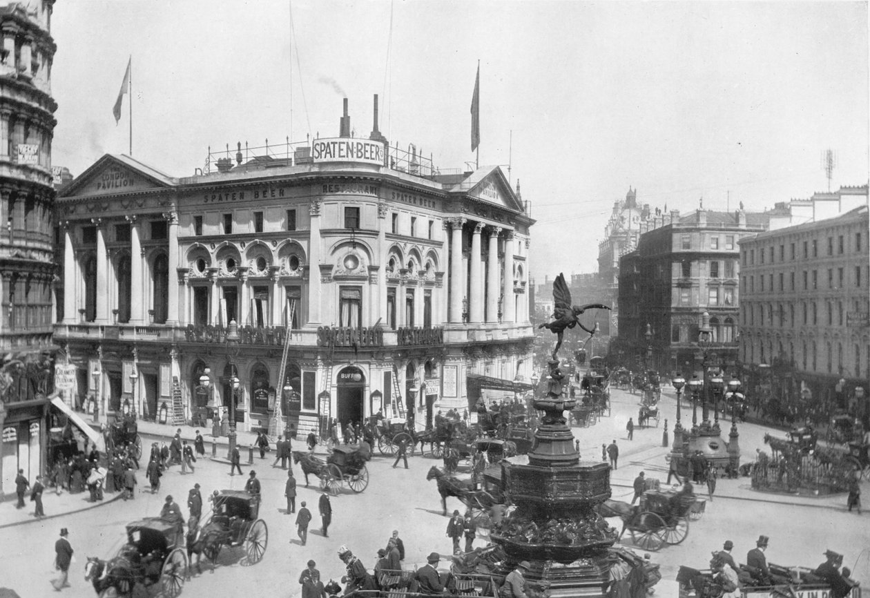 पिकाडिली सर्कस, वेस्टमिंस्टर, लंदन, c1910 1911 द्वारा लंदन के फोटोक्रोम सह लि