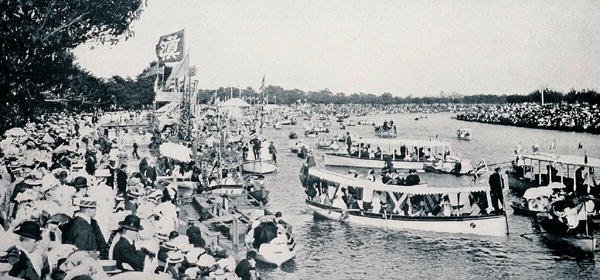 'हेनले ऑन द यारा', मेलबर्न, विक्टोरिया, c.1904, 'अंडर द सदर्न क्रॉस - ग्लिम्प्सेस ऑफ ऑस्ट्रेलिया' से, विदेश विभाग, मेलबर्न द्वारा प्रकाशित द्वारा फोटोग्राफर ऑस्ट्रेलियाई
