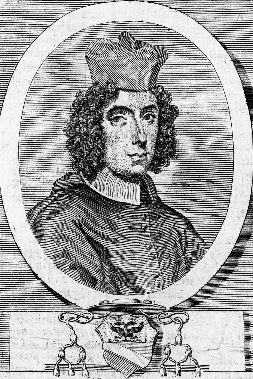 Giambattista Rubini (1642-1707) का पोर्ट्रेट, इतालवी कार्डिनल और बिशप, उत्कीर्णन द्वारा ब्लेज़ निकोलस ले सुयूर