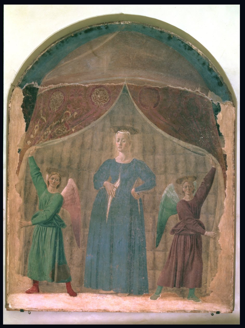 मैडोना डेल पार्टो, c.1460 (पूर्व-पुनर्स्थापन) द्वारा पिएरो डेला फ्रांसेस्का