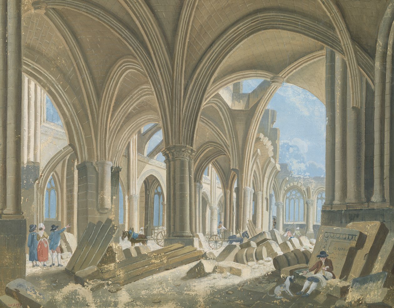 सेंट-जीन-एन-ग्रेव के चर्च का विध्वंस, c.1800 द्वारा पियरे एंटोनी डिमाची