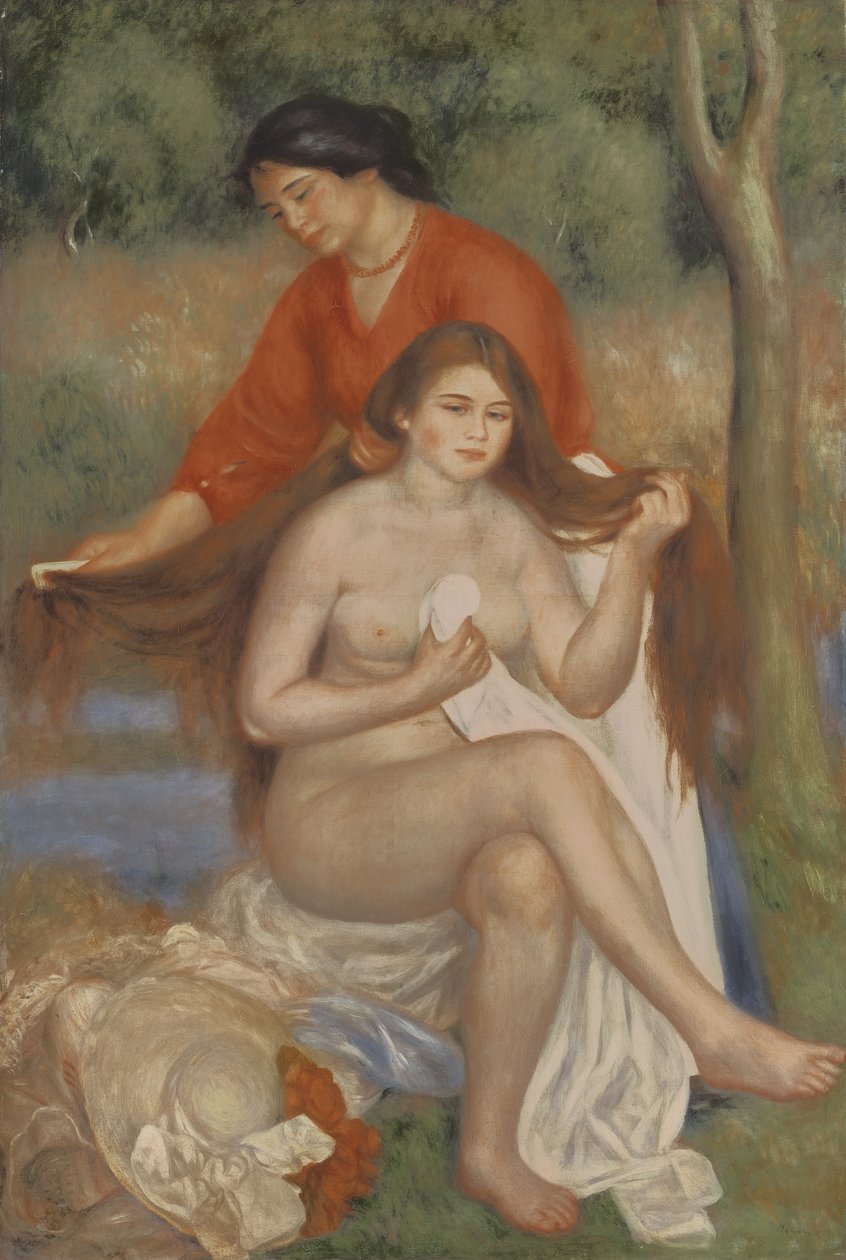 Bather and Maid, c.1900 द्वारा पियरे अगस्टे रेनॉयर