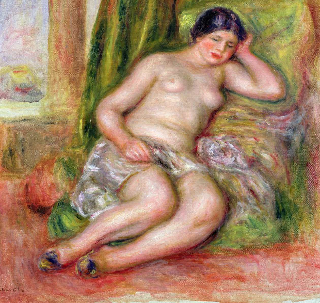स्लीपिंग ओडलिसक, या तुर्की चप्पल में ओडालिसक, c.1915-17 द्वारा पियरे अगस्टे रेनॉयर