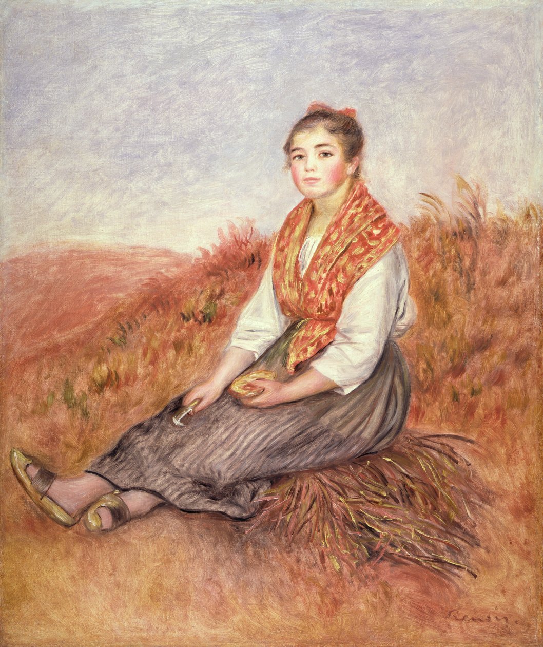 जलाऊ लकड़ी के बंडल के साथ महिला, c.1882 द्वारा पियरे अगस्टे रेनॉयर