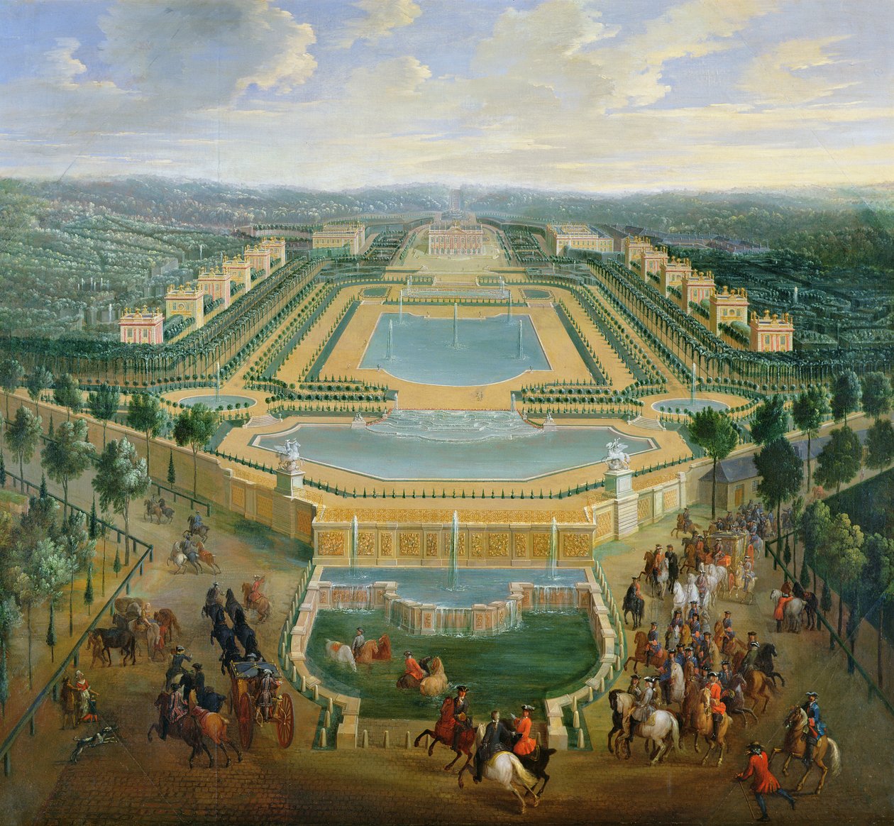 Marly, 1722 में चेटू और मंडप का सामान्य दृश्य द्वारा पियरे डेनिस मार्टिन