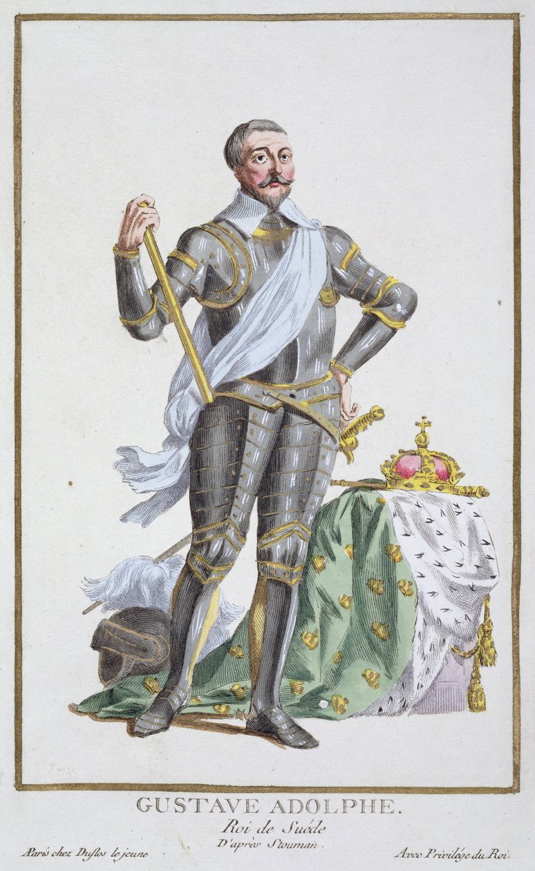 गुस्तावस IV एडोल्फस (1778-1837) &39;किंग्स ऑफ प्रिंट्स&39; से स्वीडन के राजा, सभी मौजूदा राष्ट्रों की वेशभूषा के बाद, रंग और डिग्नाइट्स का प्रतिनिधित्व करते हुए, 1780 (हाथ से रंगा) द्वारा पियरे डुफोलोस