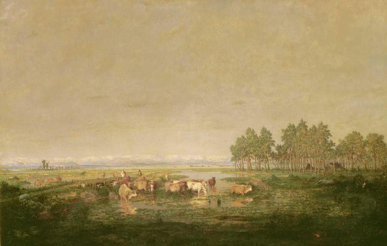 लेस लैंड्स में मार्शलैंड, c.1853 द्वारा पियरे इटियेन थियोडोर रूसो