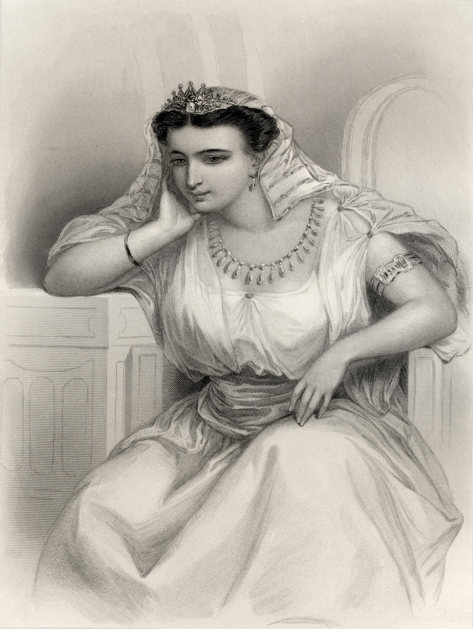 क्लियोपेट्रा VII (69-30 ई.पू.) मैरी कॉर्डन क्लार्क, 1858 द्वारा &39;विश्व प्रसिद्ध महिला&39; से चित्रण द्वारा पियरे गुस्तावे यूजीन स्टाल