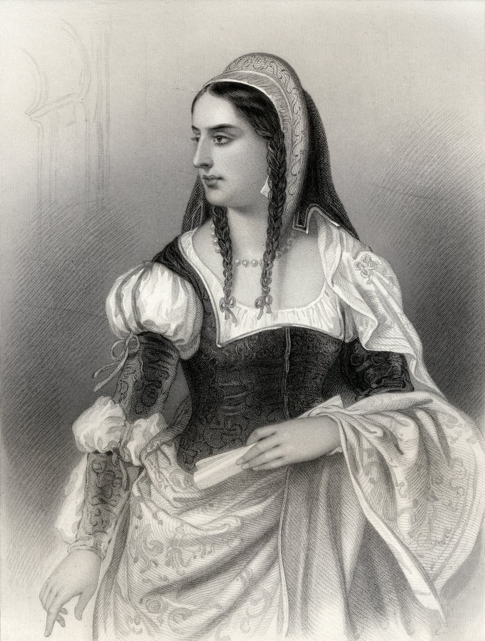इसाबेला I (1451-1504) &39;द कैथोलिक&39;, मैरी कॉर्डन क्लार्क, 1858 द्वारा &39;विश्व प्रसिद्ध महिला&39; का चित्रण द्वारा पियरे गुस्तावे यूजीन स्टाल
