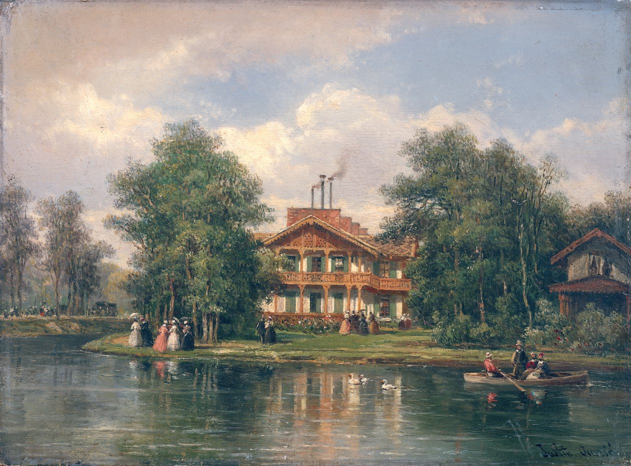 Bois de Vincennes में पीले दरवाजे के साथ शैलेट, c.1862 द्वारा पियरे जस्टिन ओवरी