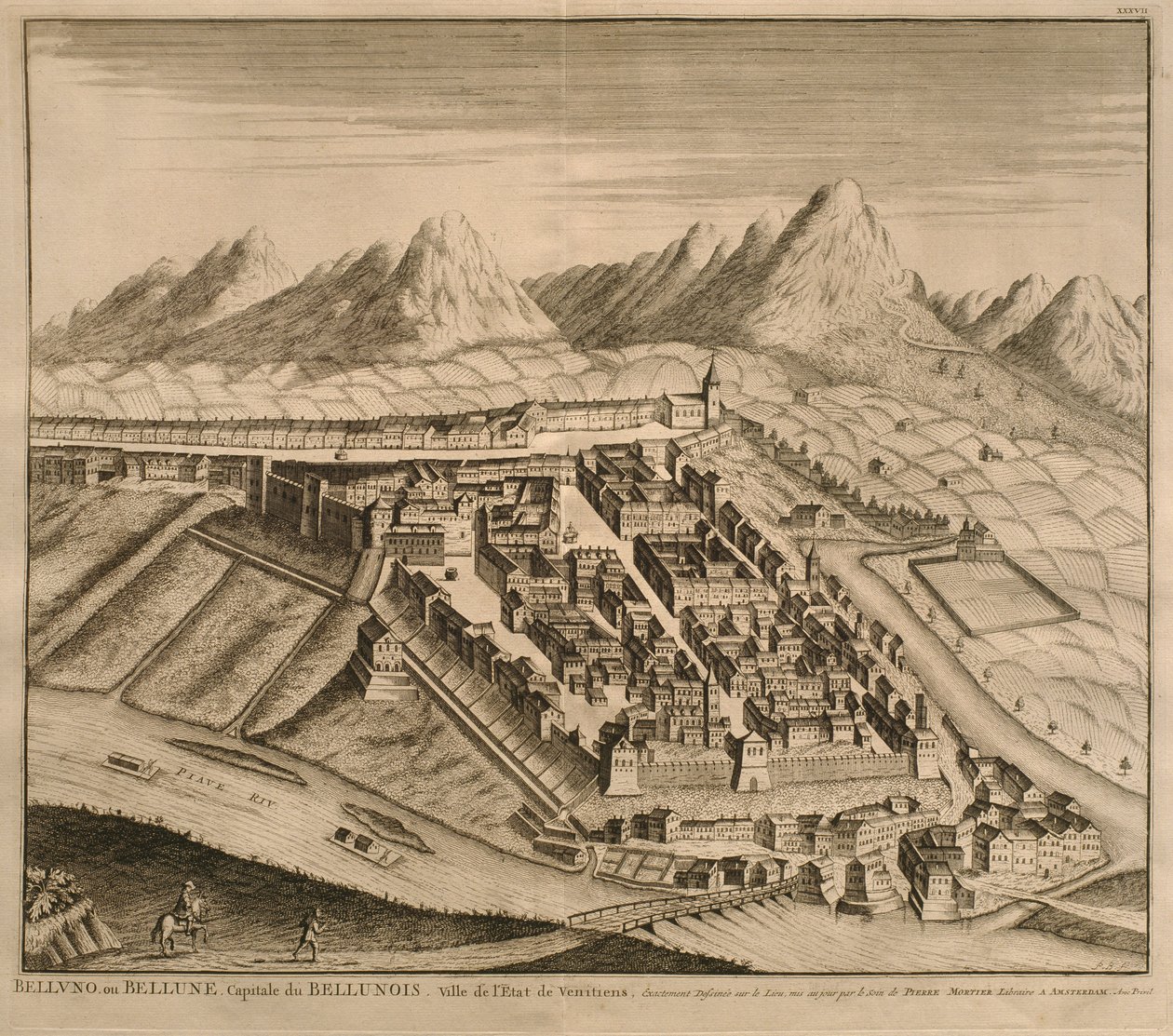 बेलेनो का नक्शा, &39;सिटी ऑफ वेनेटो&39; से, 1704, एम्स्टर्डम में पियरे मोर्टियर द्वारा प्रकाशित द्वारा पियरे मोर्टियर