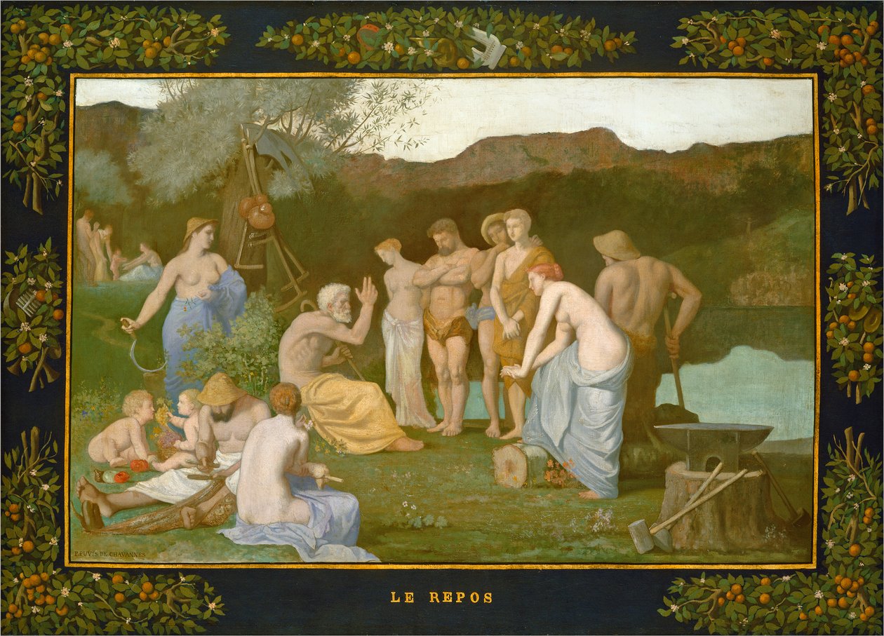 आराम करें, c.1863 द्वारा पियरे पुविस डी चवनेस