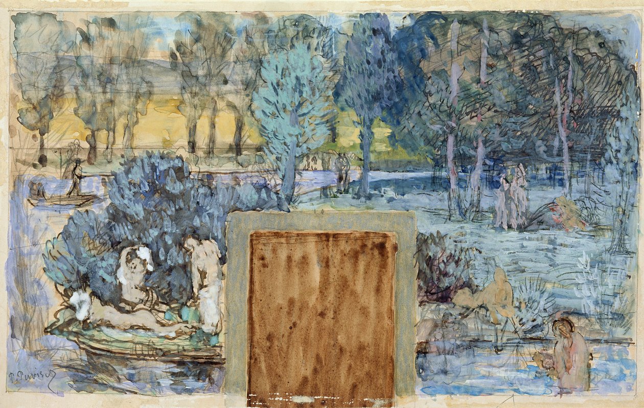 ग्रीष्मकालीन, 1891 (कागज पर wc और gouache) द्वारा पियरे पुविस डी चवनेस