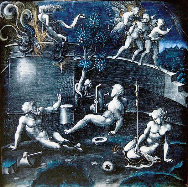 पाप का रूपक, c.1570-84 (चित्रित तामचीनी) द्वारा पियरे रेमंड