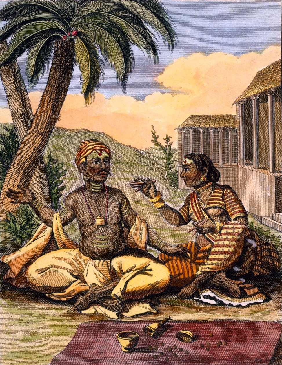 &39;ट्रैवल्स टू इंडिया एंड चाइना&39; द्वारा पोइसन द्वारा उकेरी गई एक महिला द्वारा एक राजा का मनोरंजन द्वारा पियरे सोनारत