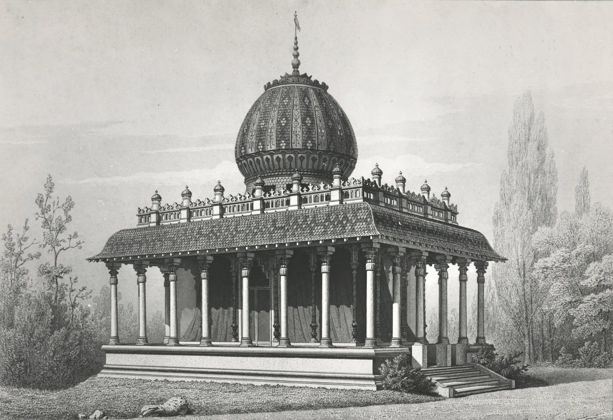 1867, 1868 लिथो के प्रदर्शनी विश्वविद्यालय में ईस्ट इंडिया कंपनी का मंडप द्वारा जॉर्जेस डायटरल