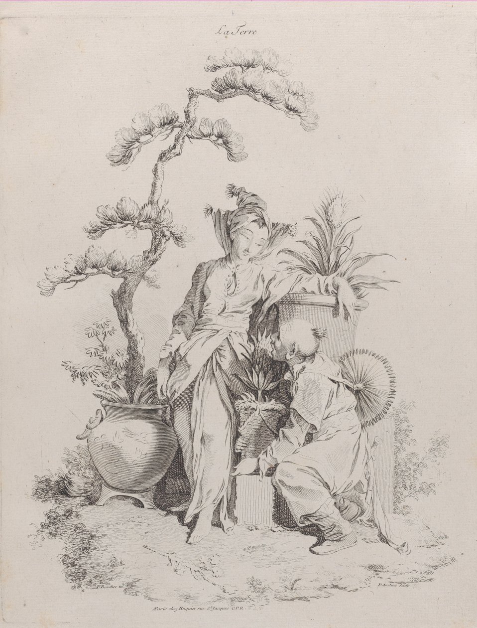 पृथ्वी, चार तत्वों से, 1738-49। द्वारा पियरे अलेक्जेंड्रे अवेलिन