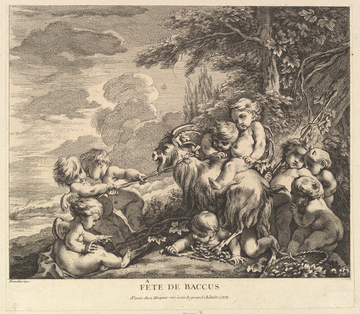 Bacchus की दावत, ca. 1738। द्वारा पियरे अलेक्जेंड्रे अवेलिन