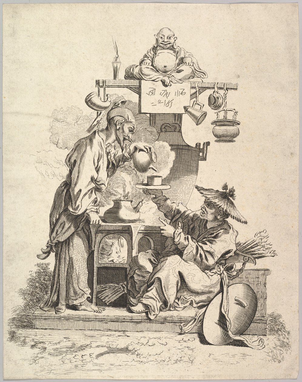 आग, ca. 1740। द्वारा पियरे अलेक्जेंड्रे अवेलिन