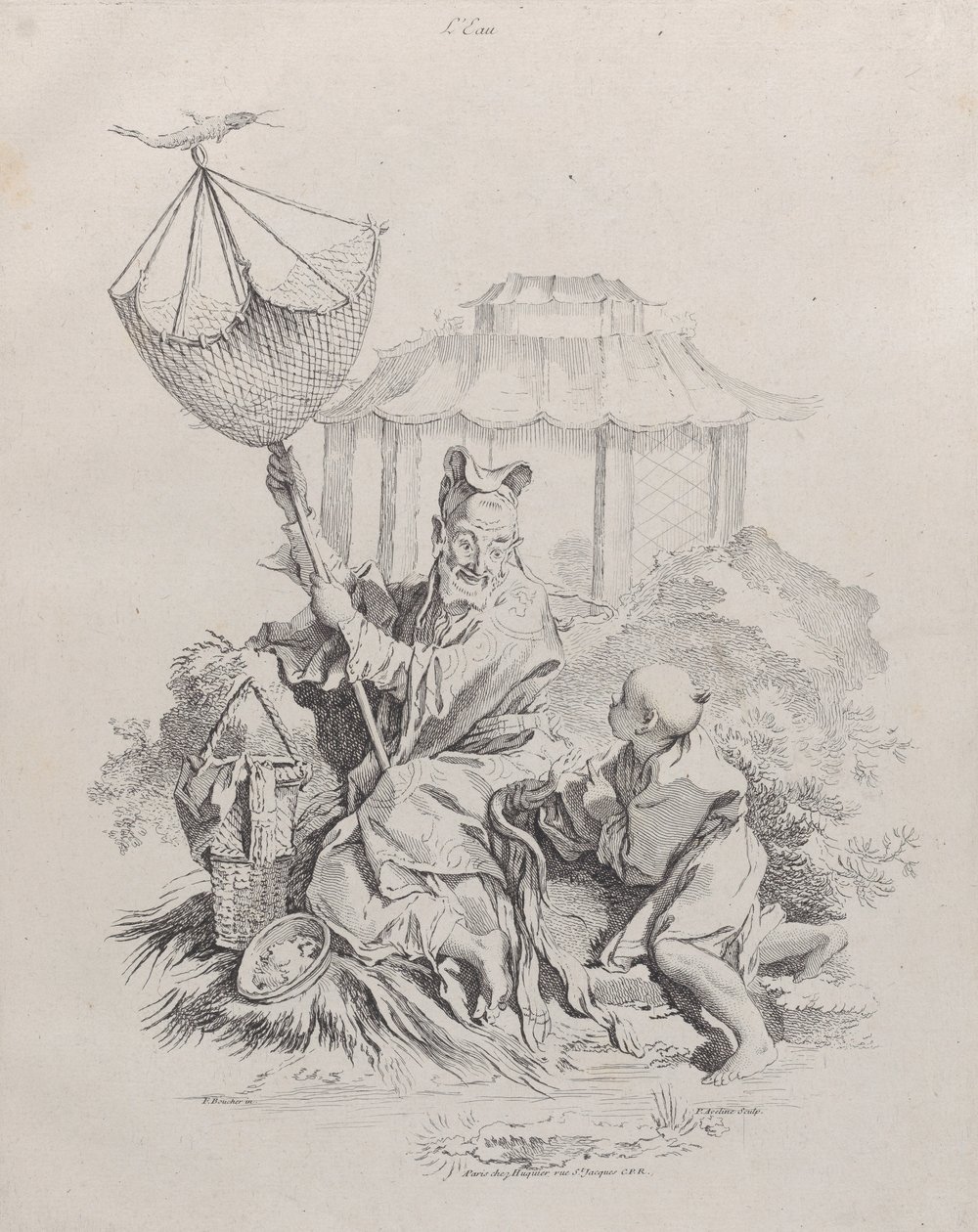 जल, चार तत्वों से, 1738-49। द्वारा पियरे अलेक्जेंड्रे अवेलिन