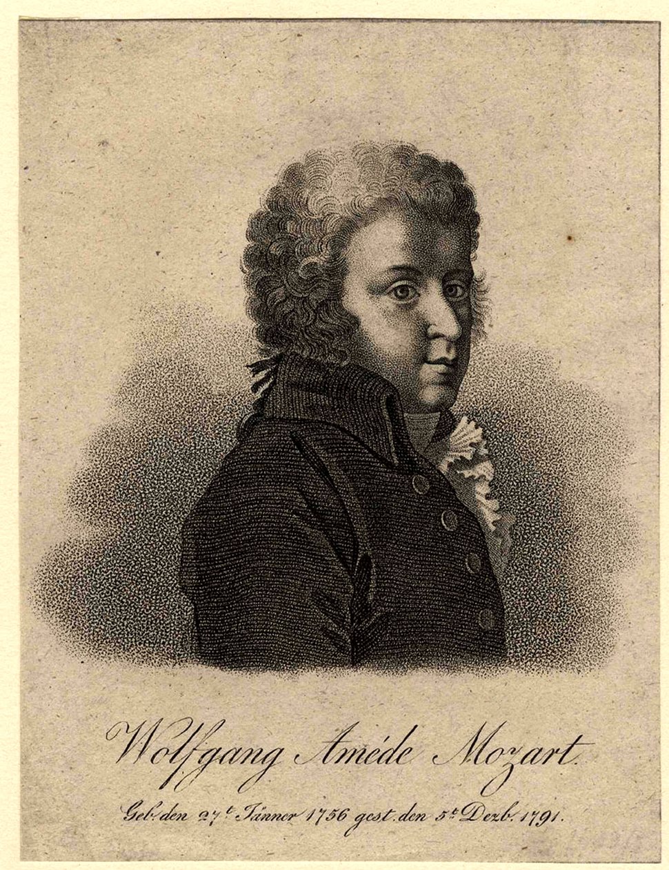1824 के बाद संगीतकार वोल्फगैंग एमॅड्यूस मोजार्ट 1756-1791 का पोर्ट्रेट द्वारा पियरे अलेक्जेंड्रे टार्डियु