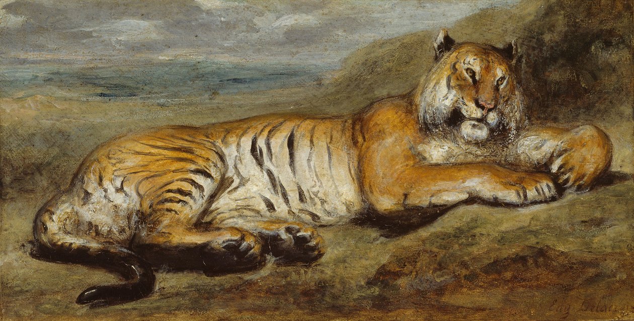 टाइगर विश्राम, c.1830 द्वारा पियरे एंड्री