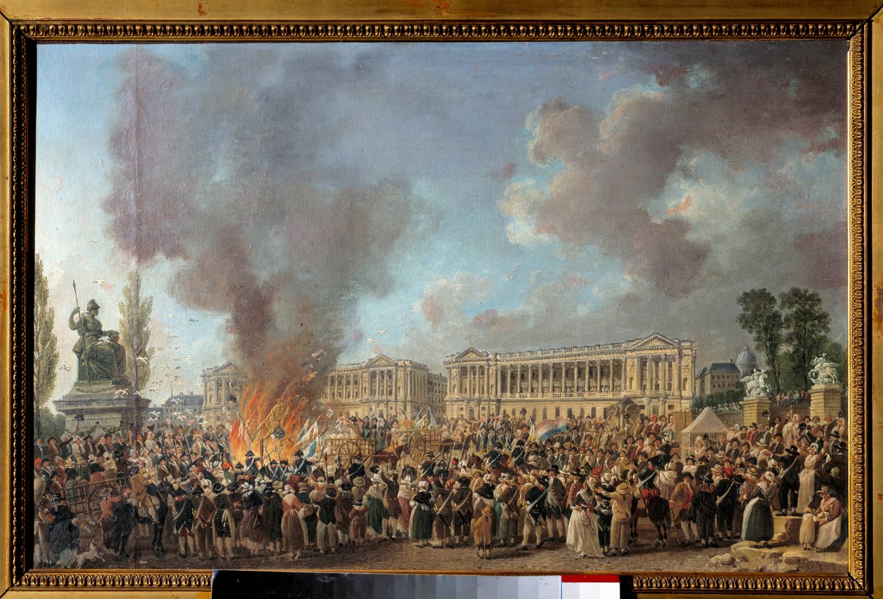 Fete de l'unite on the Place de la Concorde (29 थर्मिडोर ए I या 10 अगस्त 1793)। पियरे डेमाची द्वारा पेंटिंग (1723-1807) द्वारा पियरे एंटोनी डिमाची