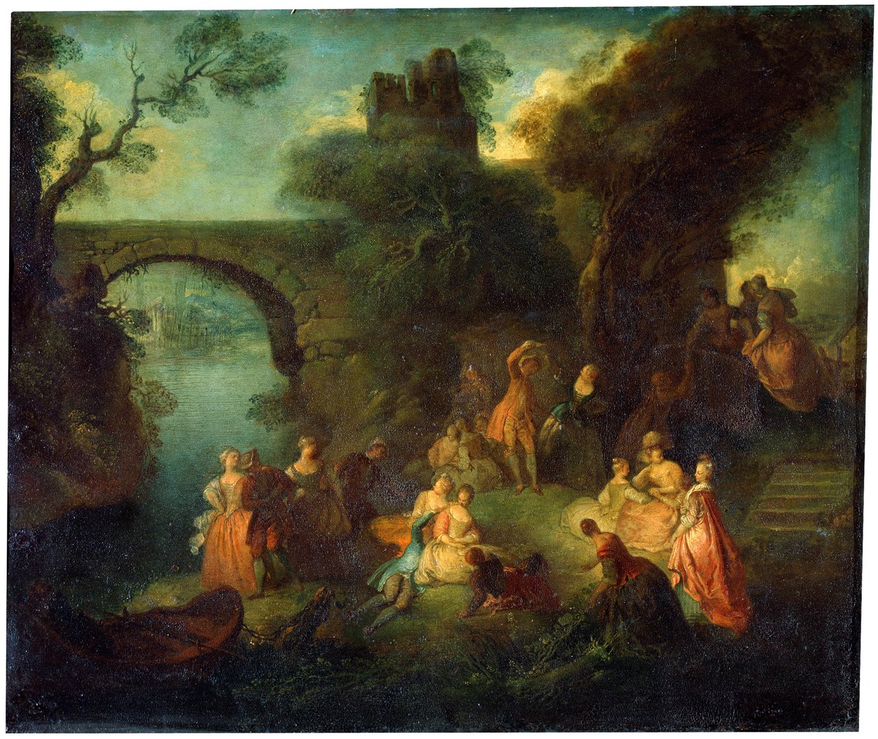 नदी पर नृत्य, c1720-1730 द्वारा पियरे एंटोनी क्विलार्ड