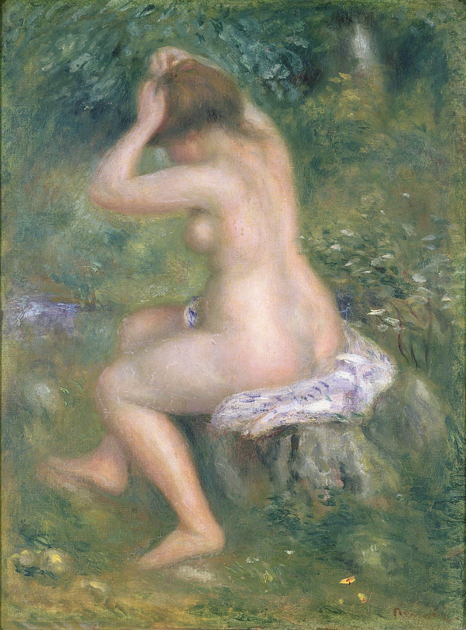 A Bather, c.1885-90 (कैनवास पर तेल) द्वारा पियरे अगस्टे रेनॉयर
