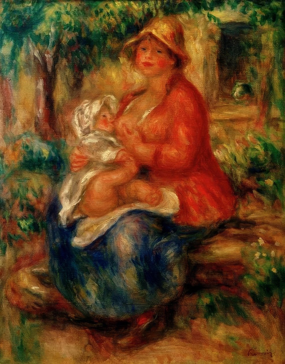 अपने बेटे की देखभाल करते हुए Aline Renoir द्वारा पियरे अगस्टे रेनॉयर