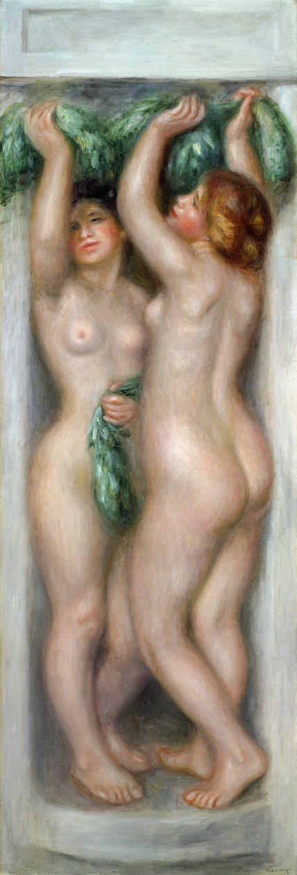 Caryatids, c.1910 (पैनल पर तेल) द्वारा पियरे अगस्टे रेनॉयर