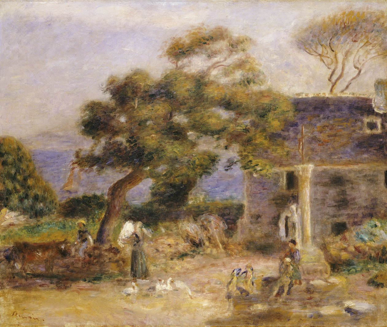 ट्रेबोल का दृश्य, c.1895 द्वारा पियरे अगस्टे रेनॉयर