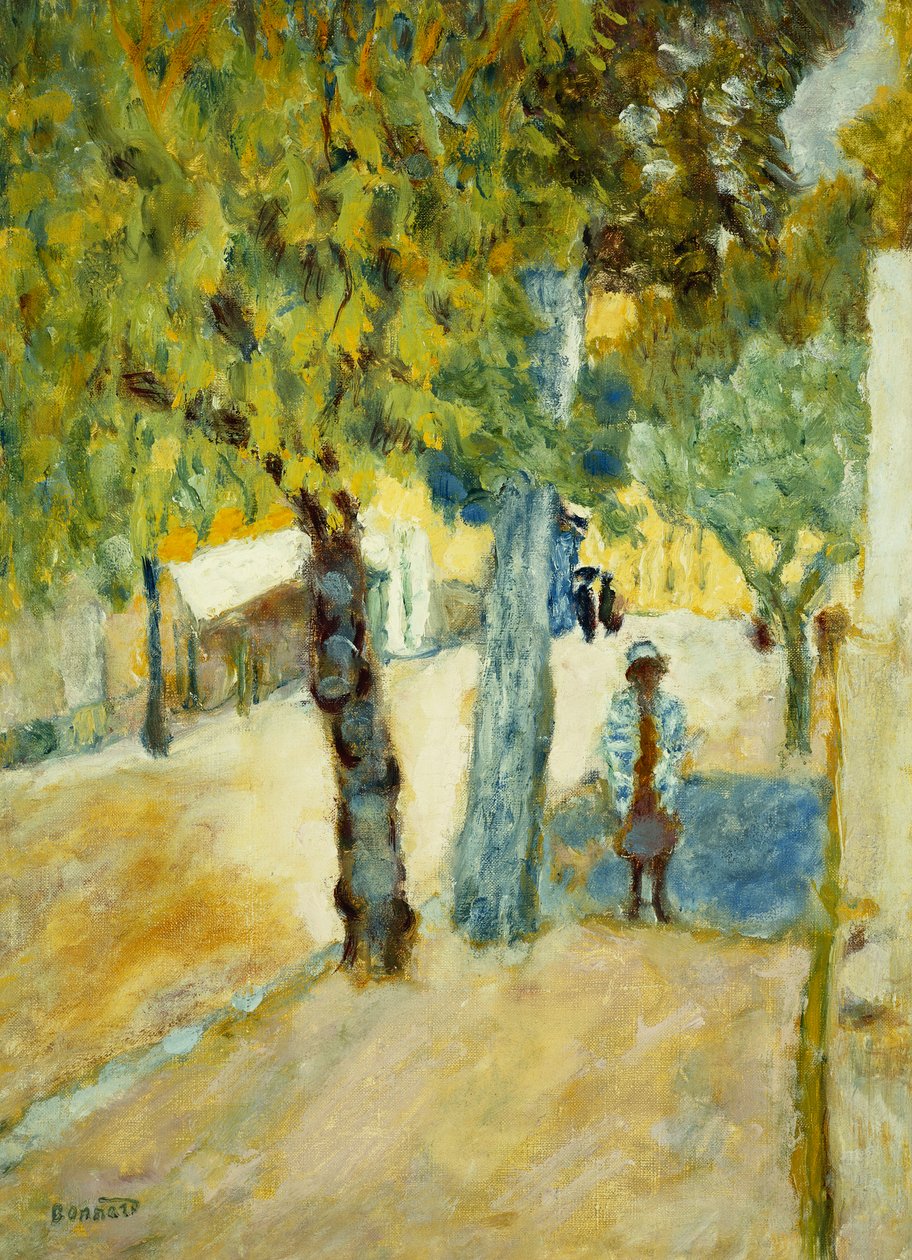 गली में लोग; कार्मिकों ने ला रुए, c.1925 (कैनवास पर तेल) द्वारा पियरे बोनार्ड