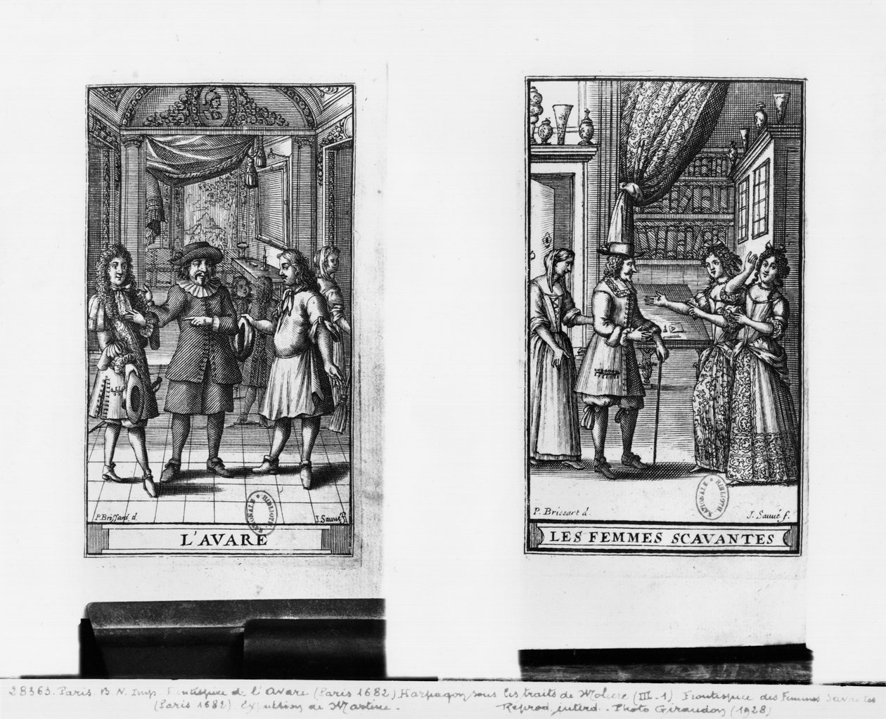 1682 में पेरिस में प्रकाशित जीन सॉवे (fl.1960-91) द्वारा मोलीरे (1622-73) द्वारा मोर्चे के लिए हार्पागन के रूप में मोलीयर, &39;द मिस्टर&39;, 1668 के लिए फ्रंटस्पाइर और मोलिरे (1622-73) द्वारा सीखी गई &39;लेडीज&39; के लिए सामने की कहानी। द्वारा पियरे ब्रिसर्ट