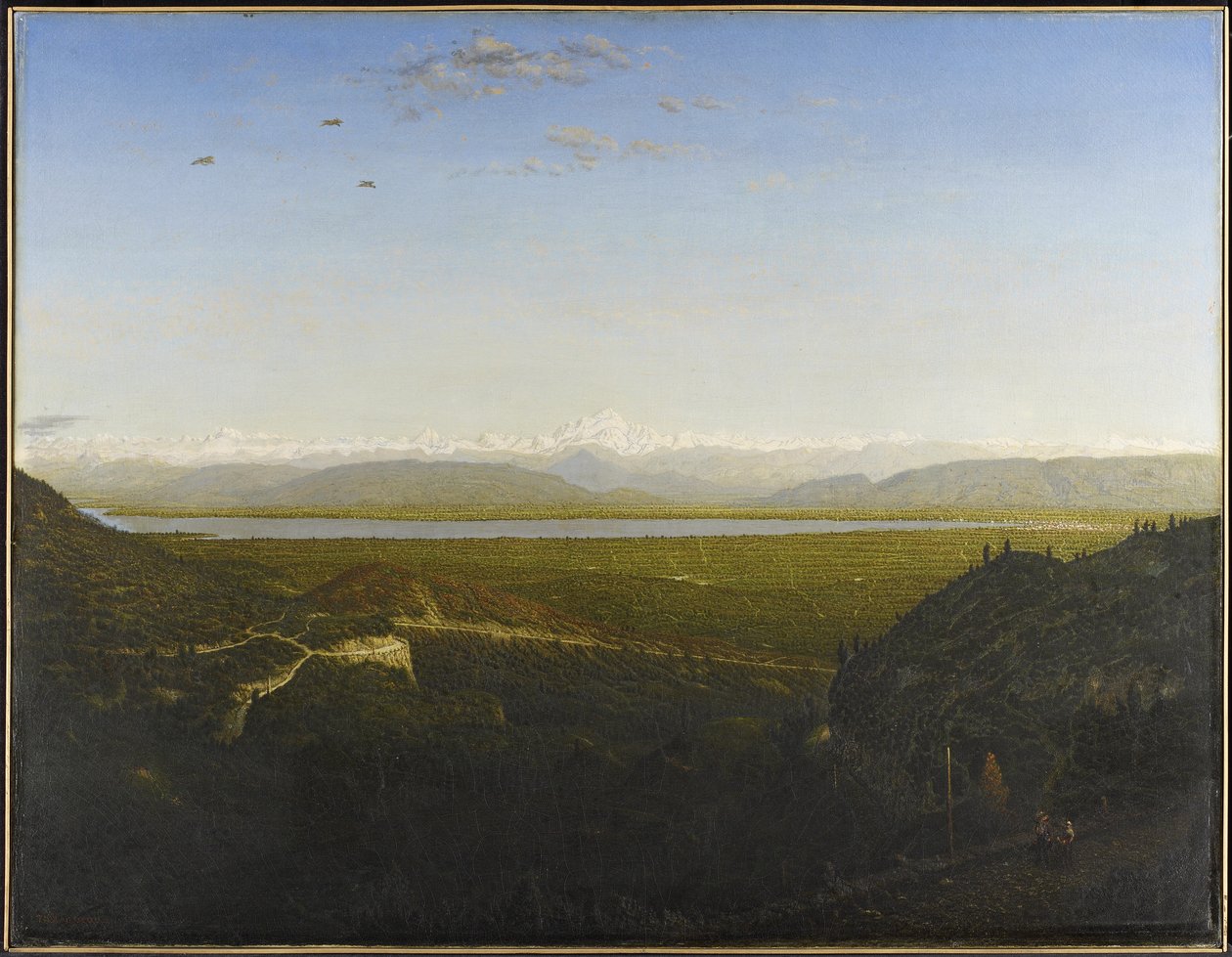 मोंट ब्लांक का दृश्य, La Faucille से देखें, c.1865 (कैनवास पर तेल) द्वारा पियरे इटियेन थियोडोर रूसो