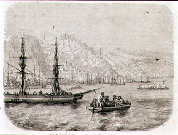 1860 के दशक में क्यूबेक का दृश्य, लैली द्वारा उकेरा गया (उत्कीर्णन) द्वारा पियरे यूजीन (बाद) ग्रैन्डशायर