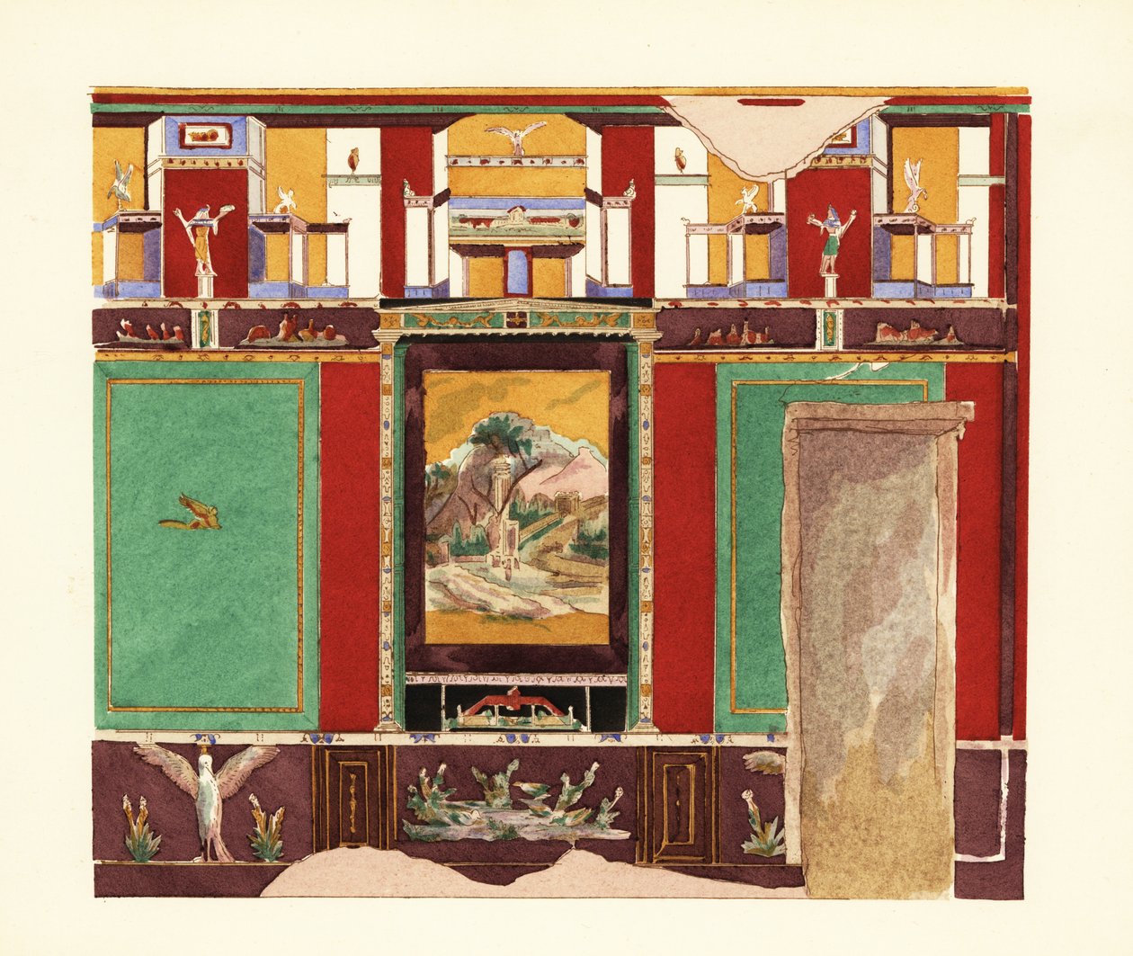 Casa di Orfeo या House of Orpheus, Pompeii . में भोजन कक्ष द्वारा पियरे गुस्मान