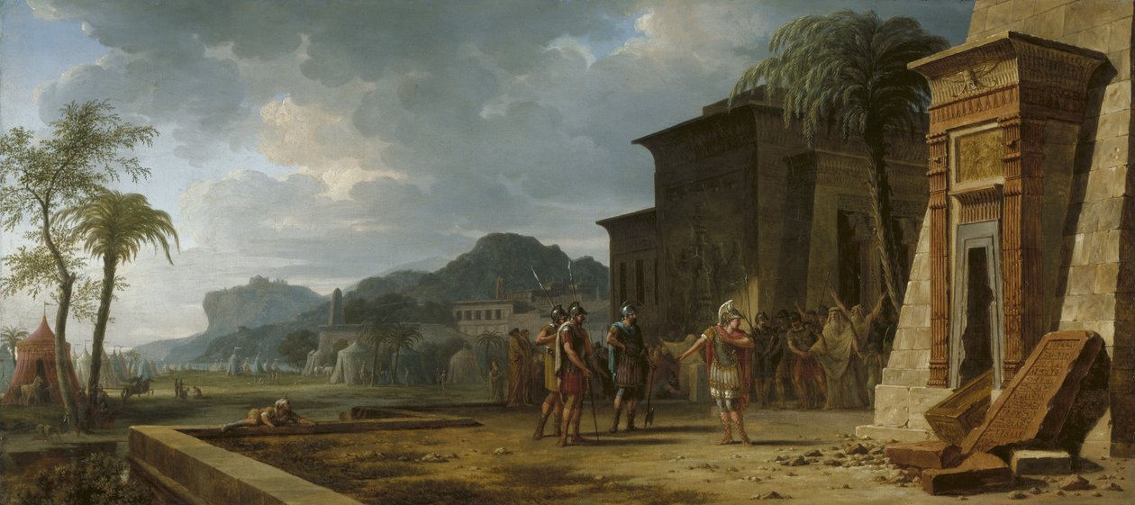 1796 में साइरस महान के मकबरे पर सिकंदर द्वारा पियरे हेनरी डे वैलेंसिएनेस
