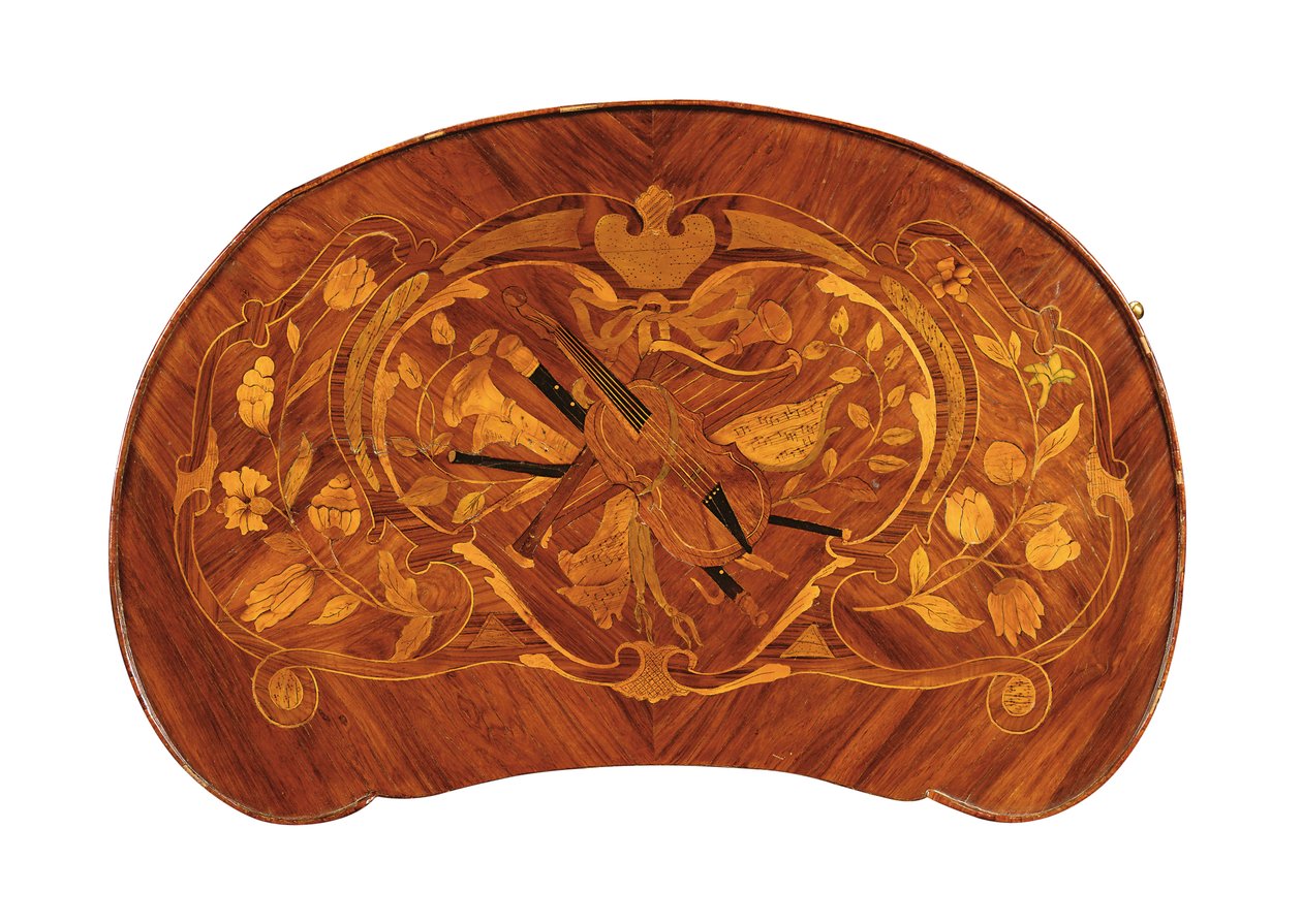 लुईस XV तालिका एक एग्रे, c.1750 (ट्यूलिपवुड और मार्कीट्री) (463005 भी देखें) द्वारा पियरे रूसेल