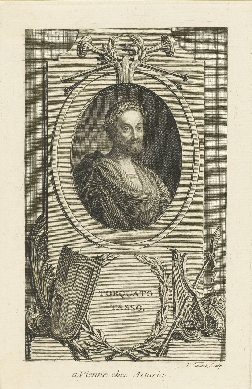 Torquato Tasso 1544-1595, सीए 1770 का पोर्ट्रेट। द्वारा पियरे सावर्तो