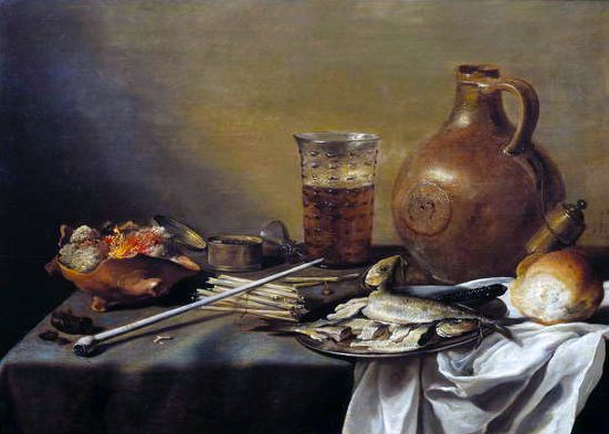 स्टिल लाइफ विथ ग्लास, 1644 द्वारा पीटर क्लेज़