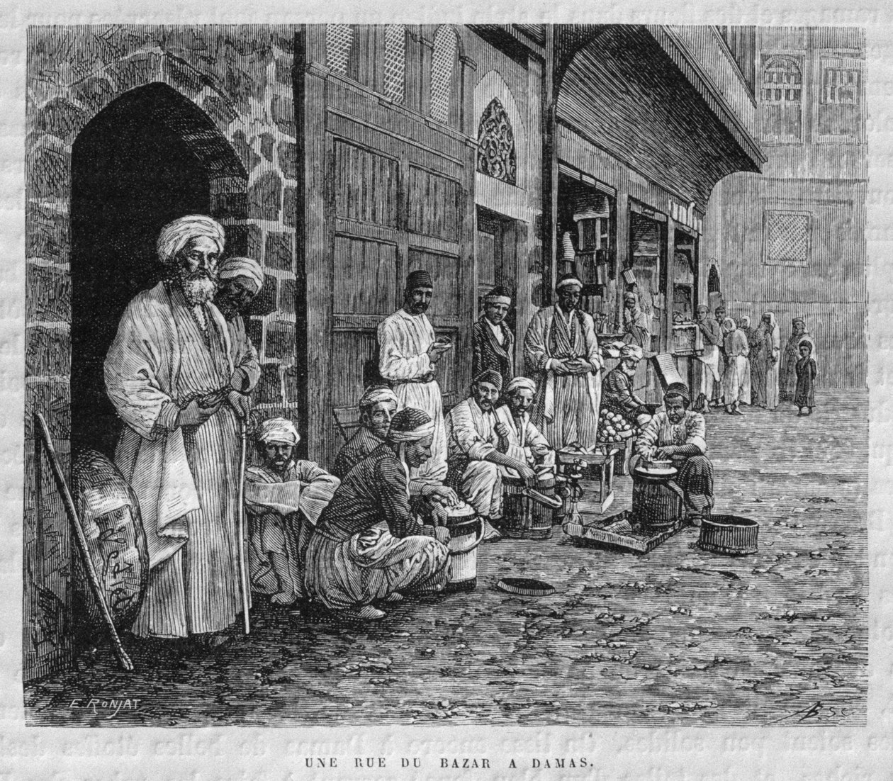 आज सीरिया से दमिश्क की एक सड़क। फेनिशिया, लेबनान और जुडिया की यात्रा करें। 1875-1880 &39;लुई चार्ल्स एमिल लॉरेट, 1884 (बीडब्ल्यू उत्कीर्णन) द्वारा पीटर कोडे