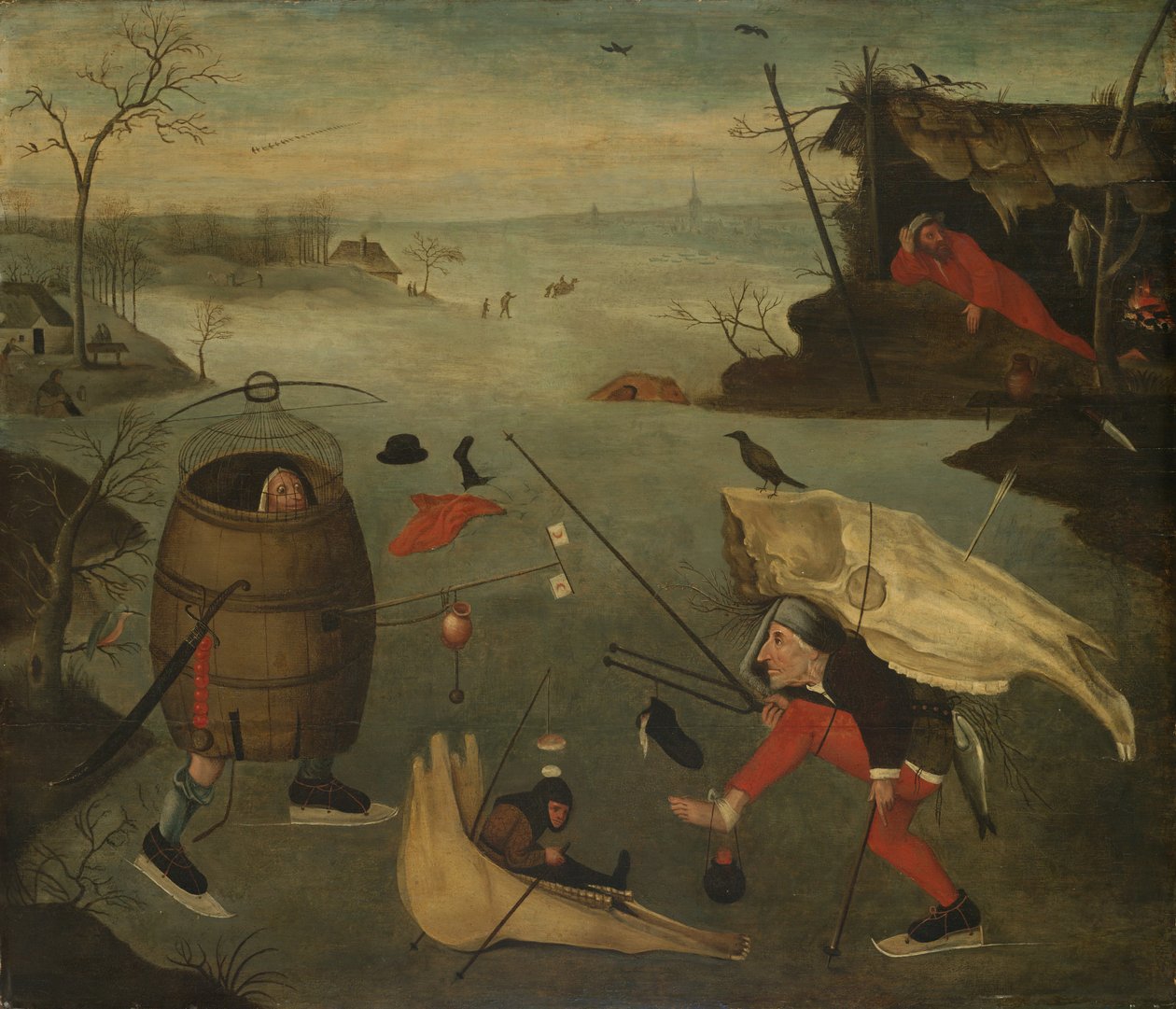 बर्फ पर Grotesque Duel, c.1560 द्वारा पीटर ह्यूस