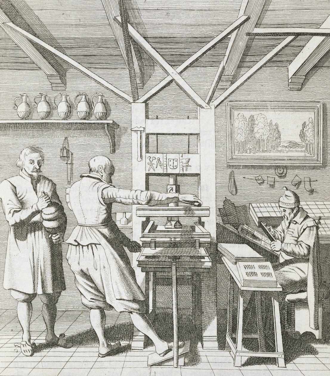 लॉरेन जेन्सज़ून कोस्टर की बाइंडरी, जे। वैन डेर वेल्डे द्वारा उकेरी गई, जो कि पेट्रस स्केवरियस, 1628 (एंग्रावी) में &39;लॉरेंस-कॉनर फॉर वैन लॉरेंस वैन हेल्मे, बेरेस्ट विंदर वंदे बोएड-ड्रैकरी&39; के लिए प्रकाशित हुआ द्वारा पीटर जंज़ून सिनरेडम