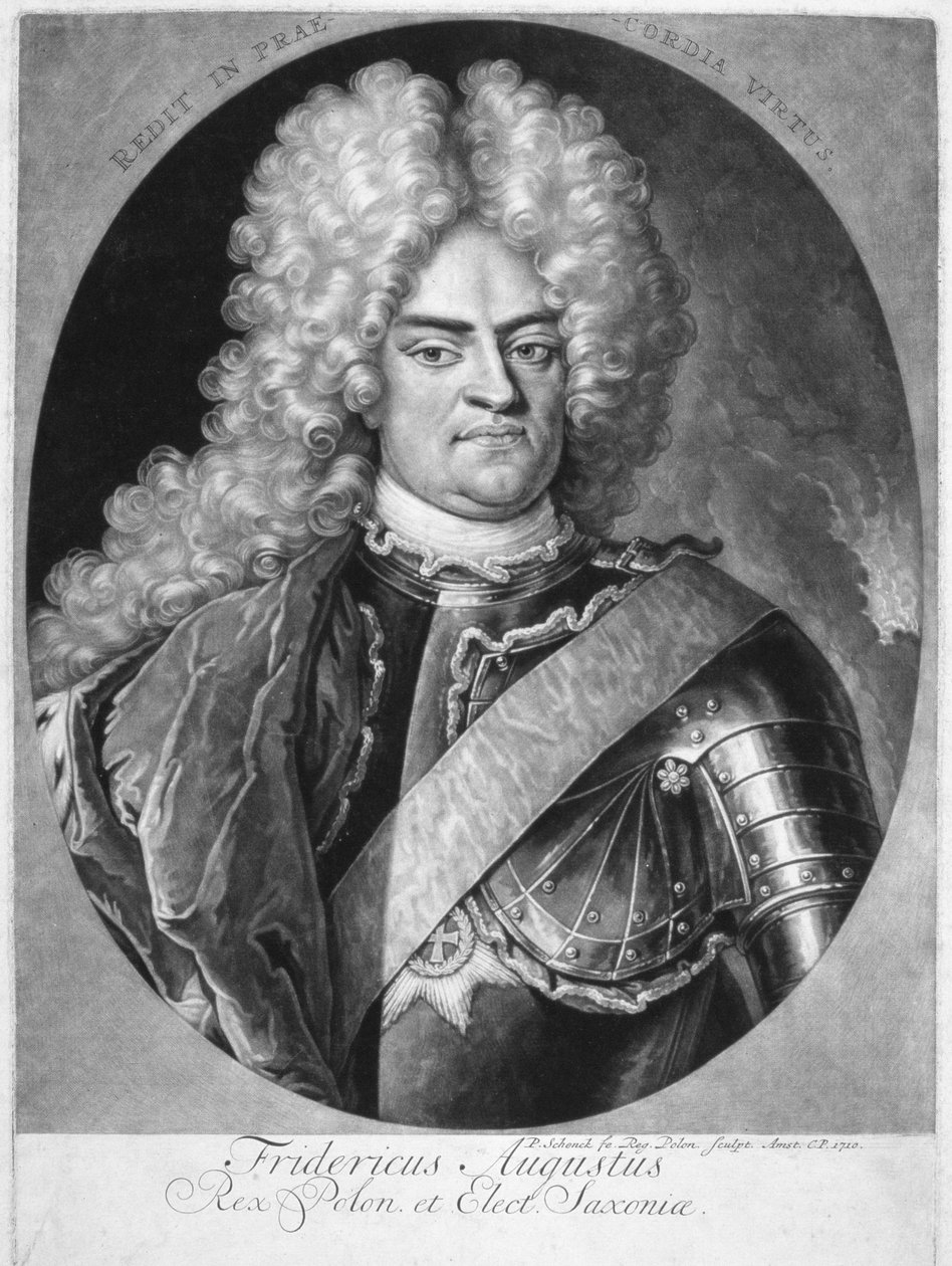 ऑगस्टस II (1670-1733) पोलैंड का राजा, 1710 द्वारा पीटर शेंक