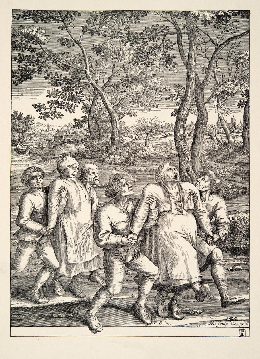 मिर्गी के तीर्थयात्रा के बाद किसानों के दो समूह, c.1642 द्वारा पीटर ब्रिगेल द एल्डर
