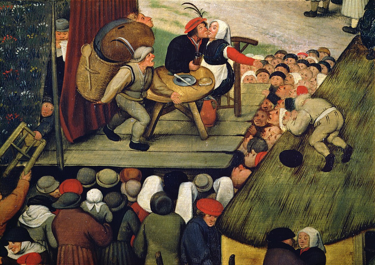 नाट्य प्रस्तुति के साथ मेला, c.1600 (विस्तार) द्वारा पीटर ब्रूघेल द यंगर
