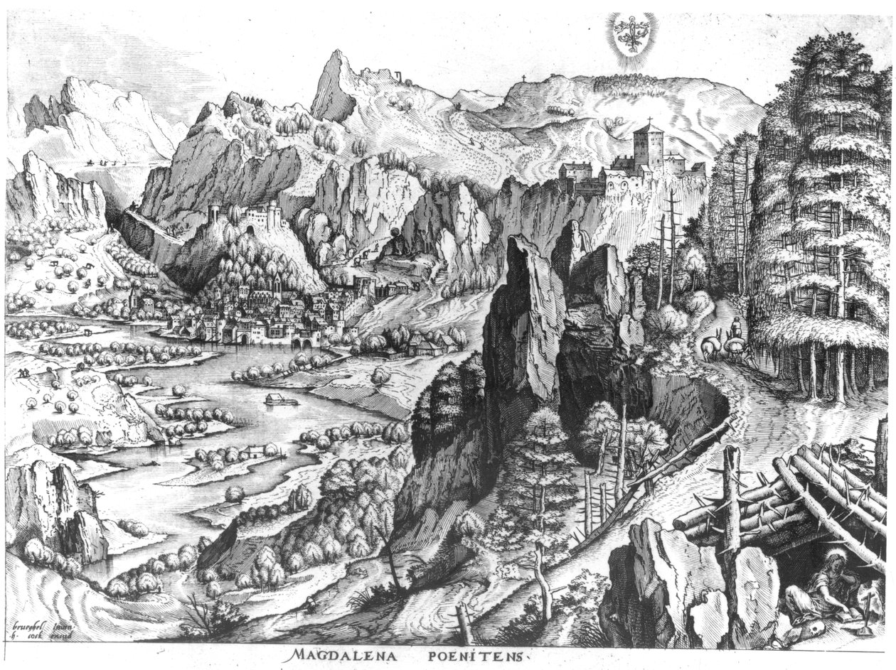पेनिटेंट मैग्डलीन, जो हायरनामस बॉश (c.1510-70) द्वारा उत्कीर्ण है 1555-1557 द्वारा पीटर ब्रिगेल द एल्डर