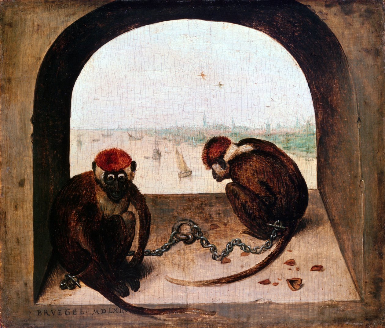 दो बंदर, 1562 द्वारा पीटर ब्रिगेल द एल्डर
