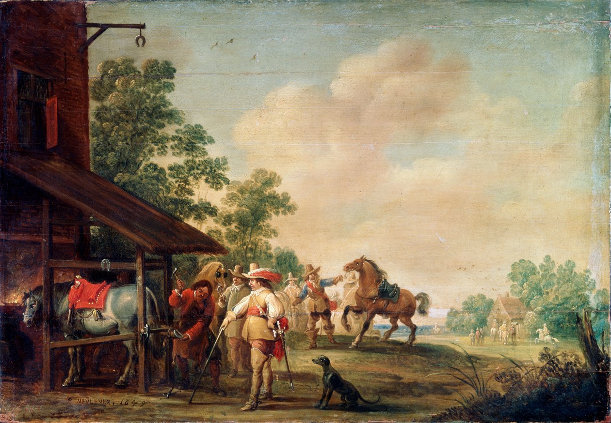 एक फोर्ज, 1648 द्वारा पीटर मेउलेनर